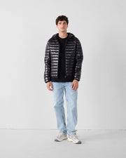 Doudoune légère à capuche Noir Nico shiny