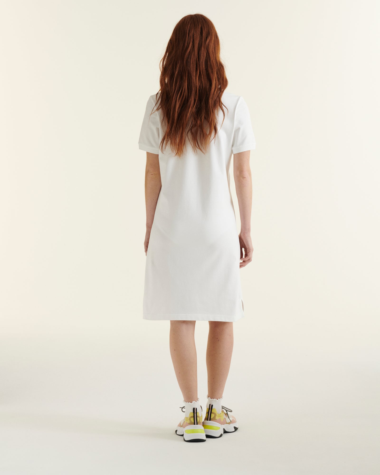 Robe polo en coton biologique Blanc Palma