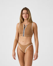 Haut de maillot de bain en néoprène Fauve Jennie top