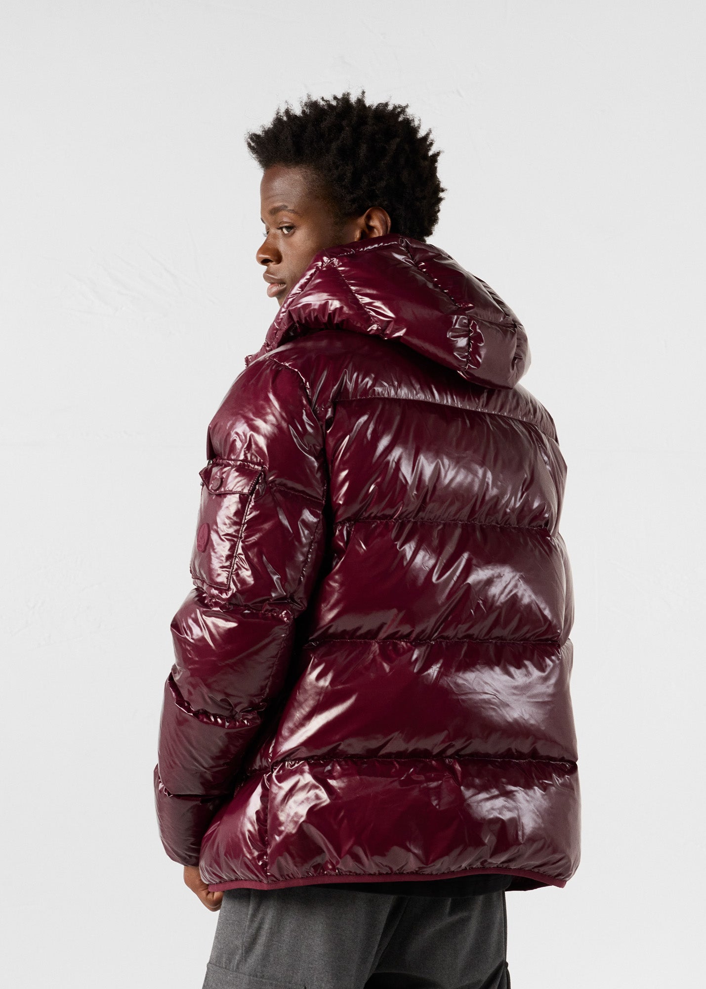 Doudoune à capuche Grand Froid Cerise noir Java laquée