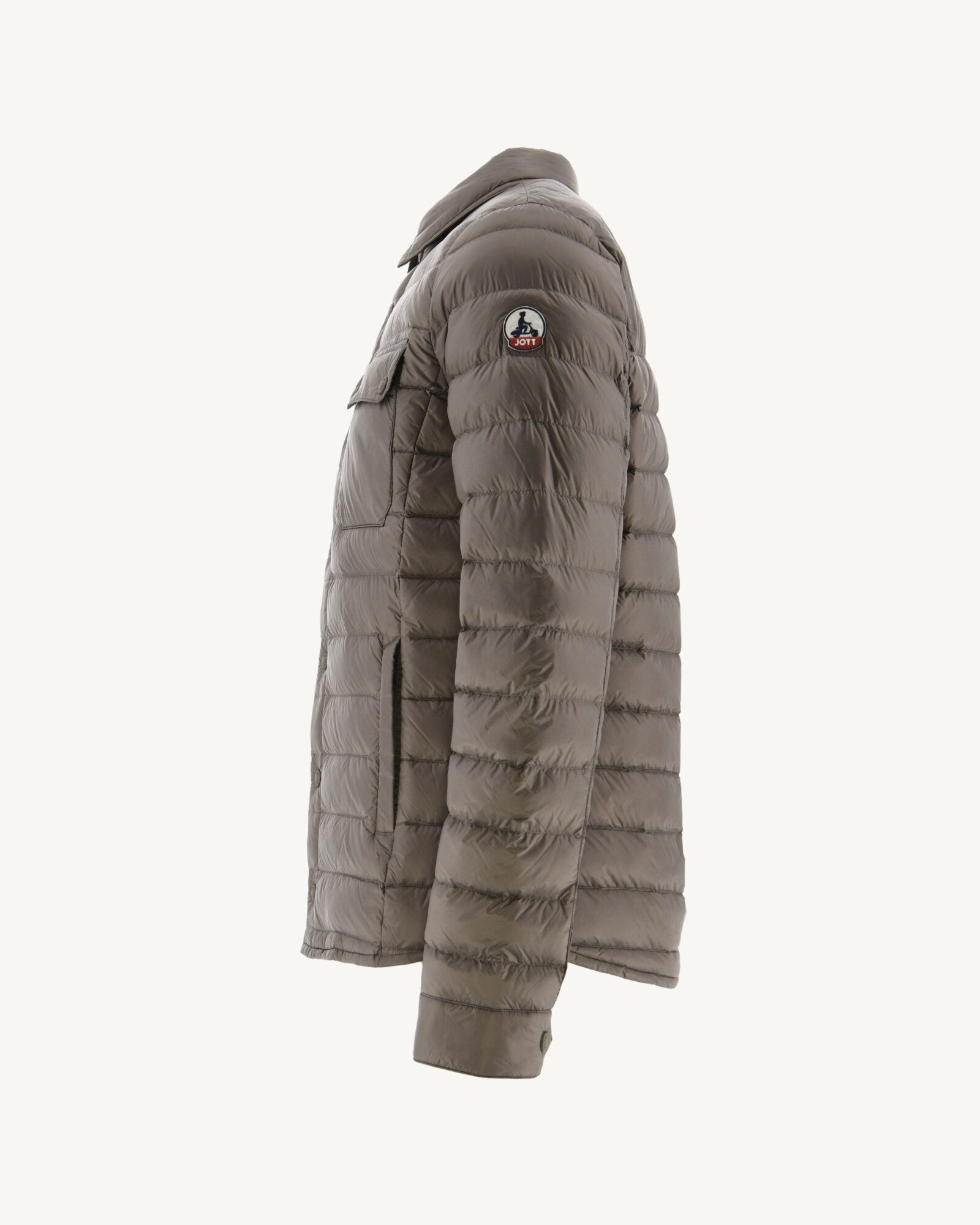 Doudoune légère col chemise Taupe Cris