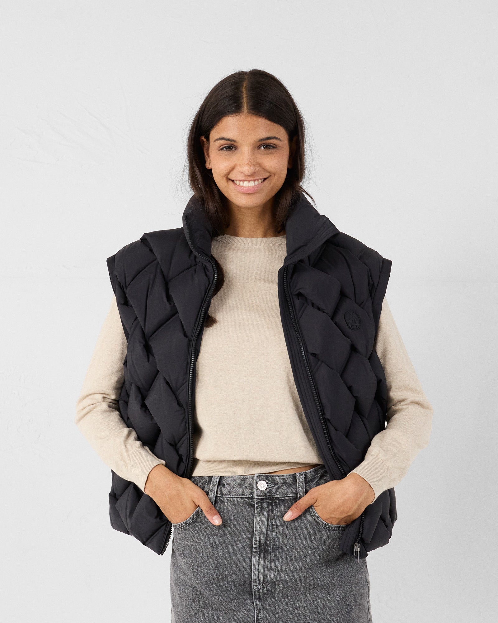 Doudoune Grand Froid puffer tressée Noir Alya