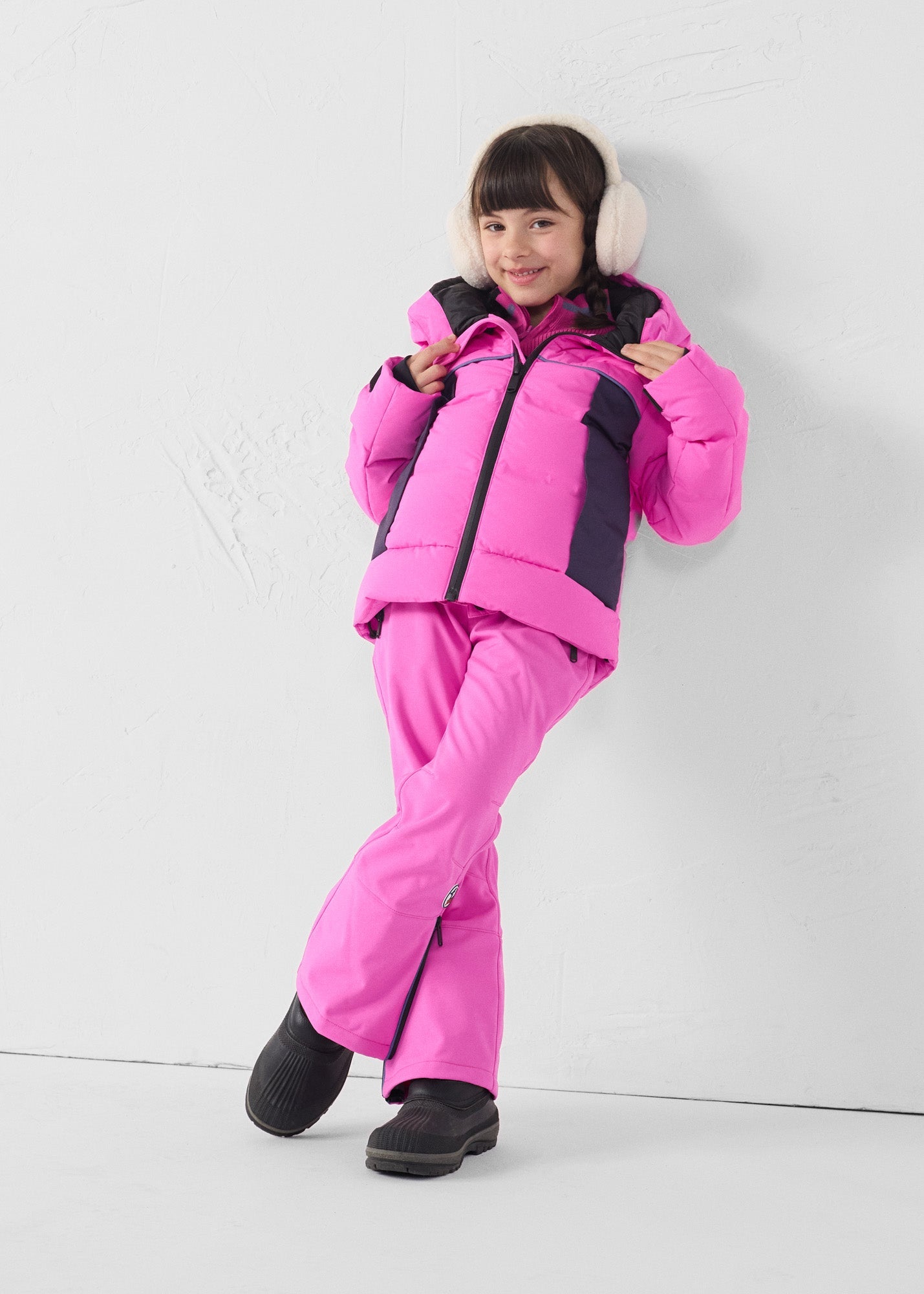 Veste de ski enfant Grand froid Rose électrique Cembros
