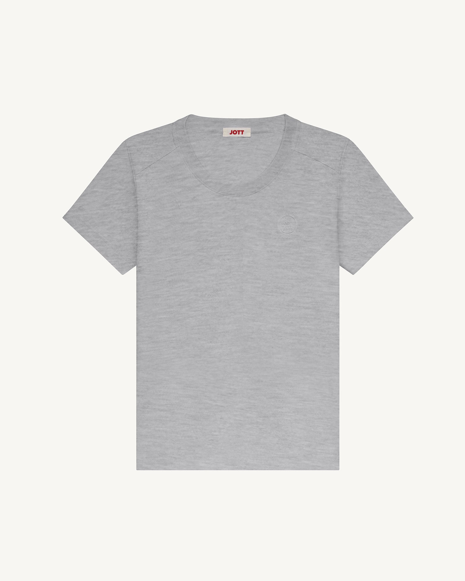 T-shirt col rond femme en coton Gris chiné Angel