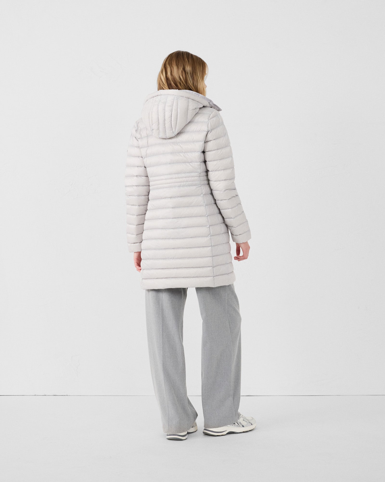 Doudoune longue à capuche Gris glace Vero 2.0