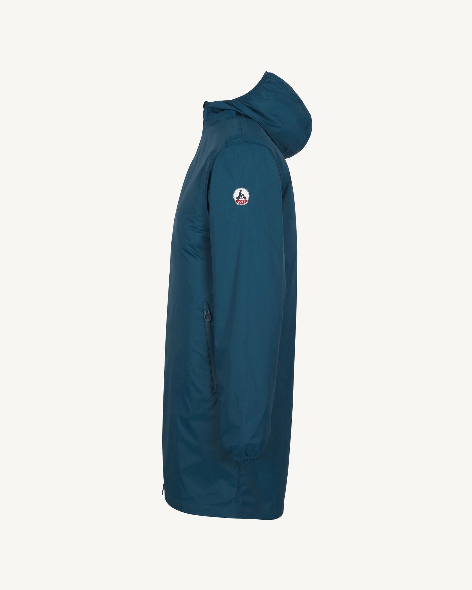 Imperméable long à capuche paquetable Bleu métal Oban