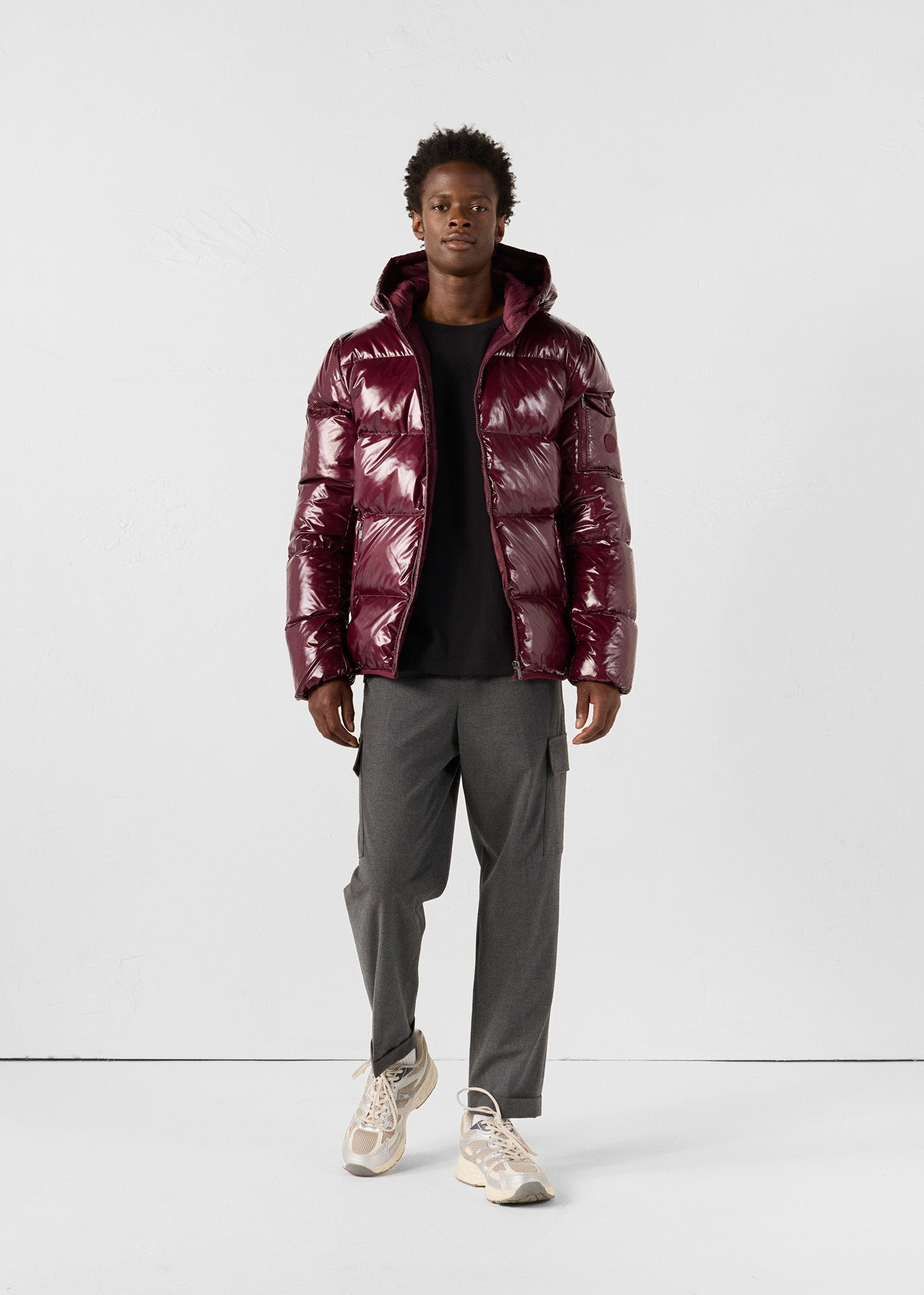 Doudoune à capuche Grand Froid Cerise noir Java laquée