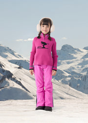 Pull côtelé col haut Rose électrique Coni