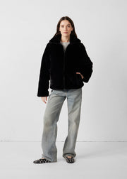 Doudoune fausse fourrure Noir Olga