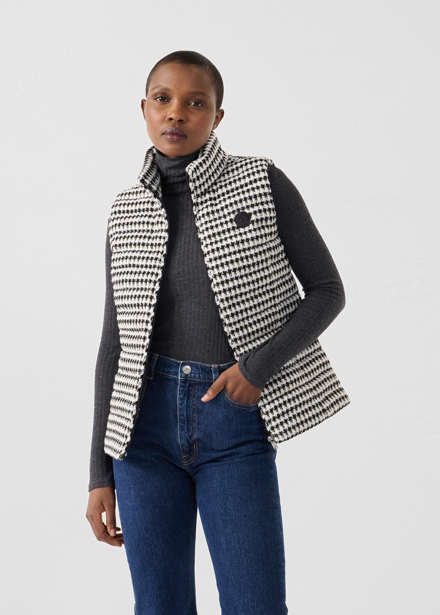 Doudoune sans manches Naturel/noir Salla multico