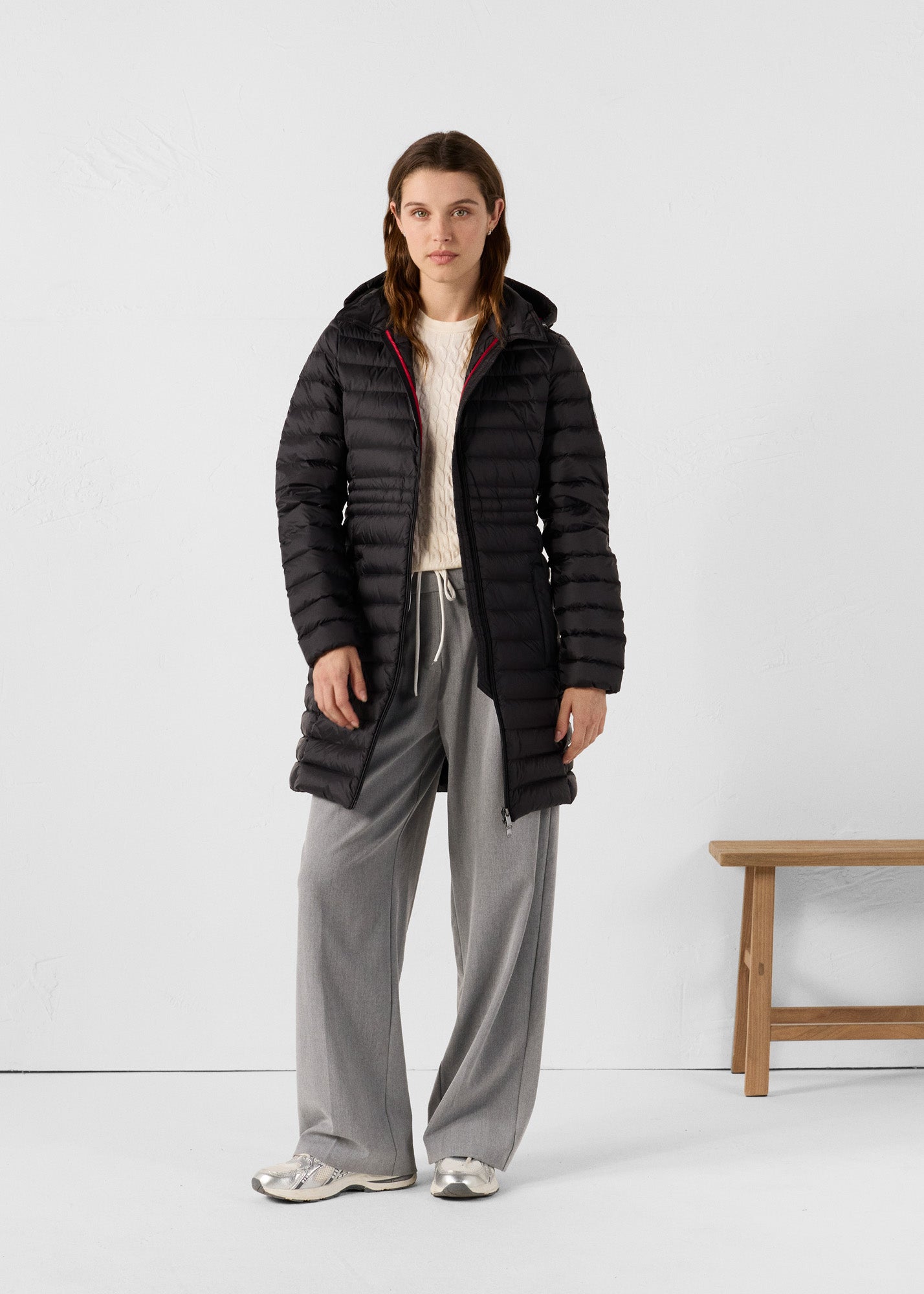 Doudoune longue à capuche Noir Vero 2.0