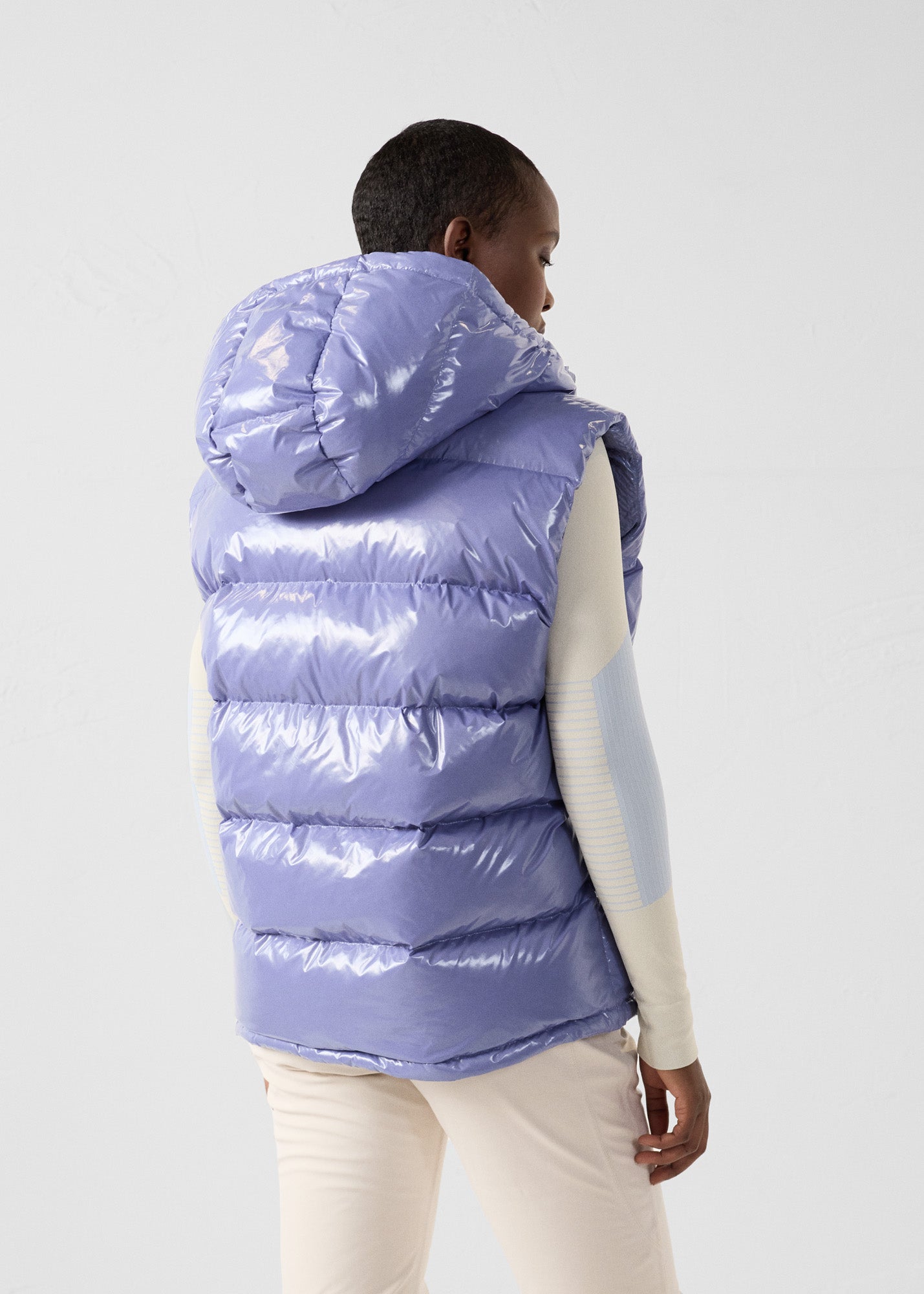 Doudoune laquée sans manches Grand Froid Raisin ombre Clappe