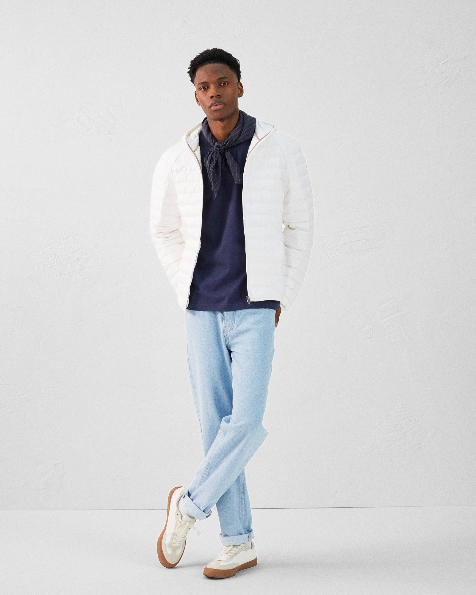 T-shirt col rond homme en coton Marine Pedro