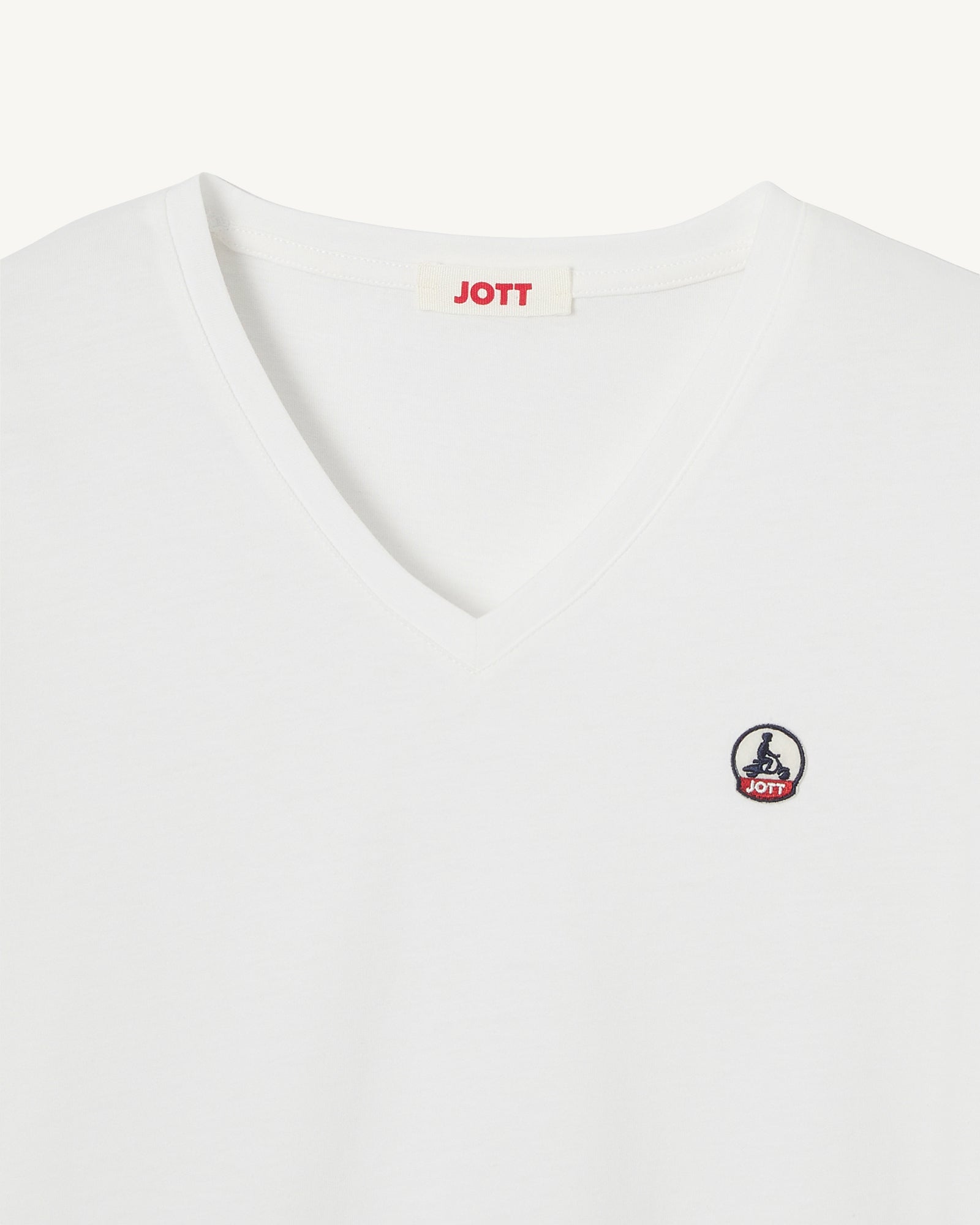 T-shirt uni col V femme en coton biologique Blanc Cancun