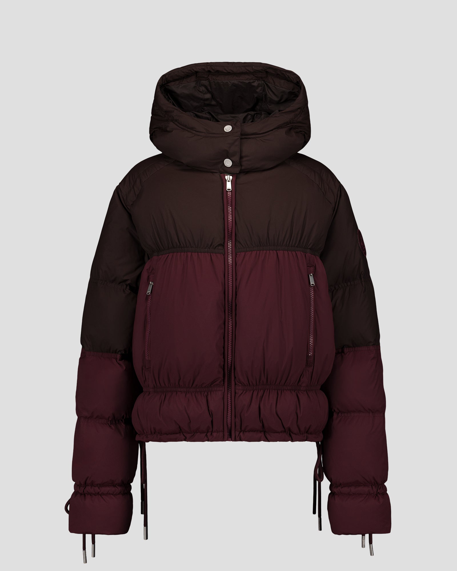 Doudoune Grand Froid esprit puffer Cerise noir/Café noir Nami Colorblock