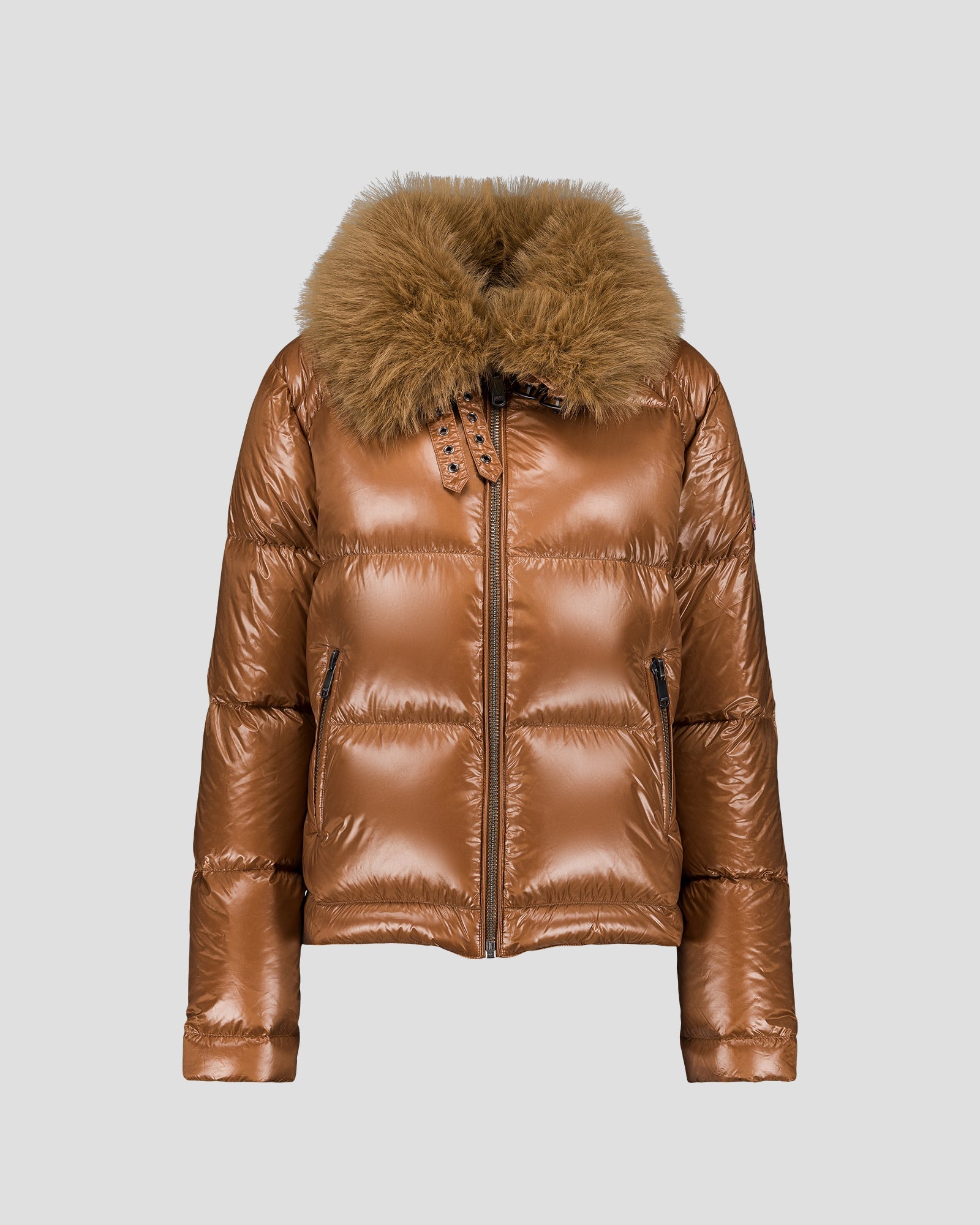 Doudoune Grand Froid fausse fourrure Sucre roux Nevada shiny