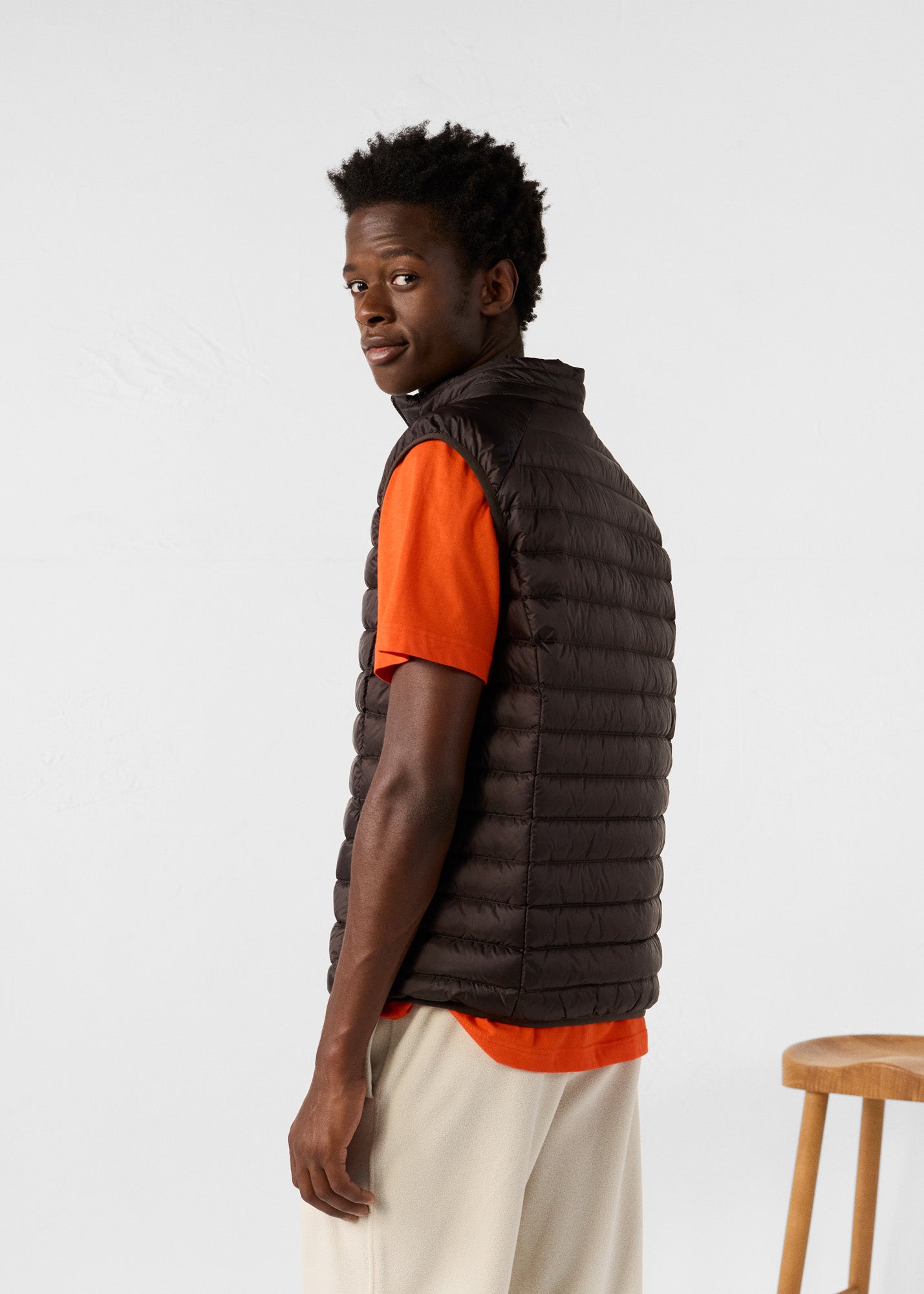 Doudoune sans manches Café noir Tom