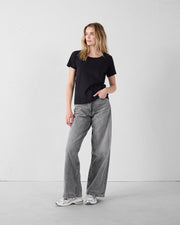 T-Shirt à col rond Noir Lucia