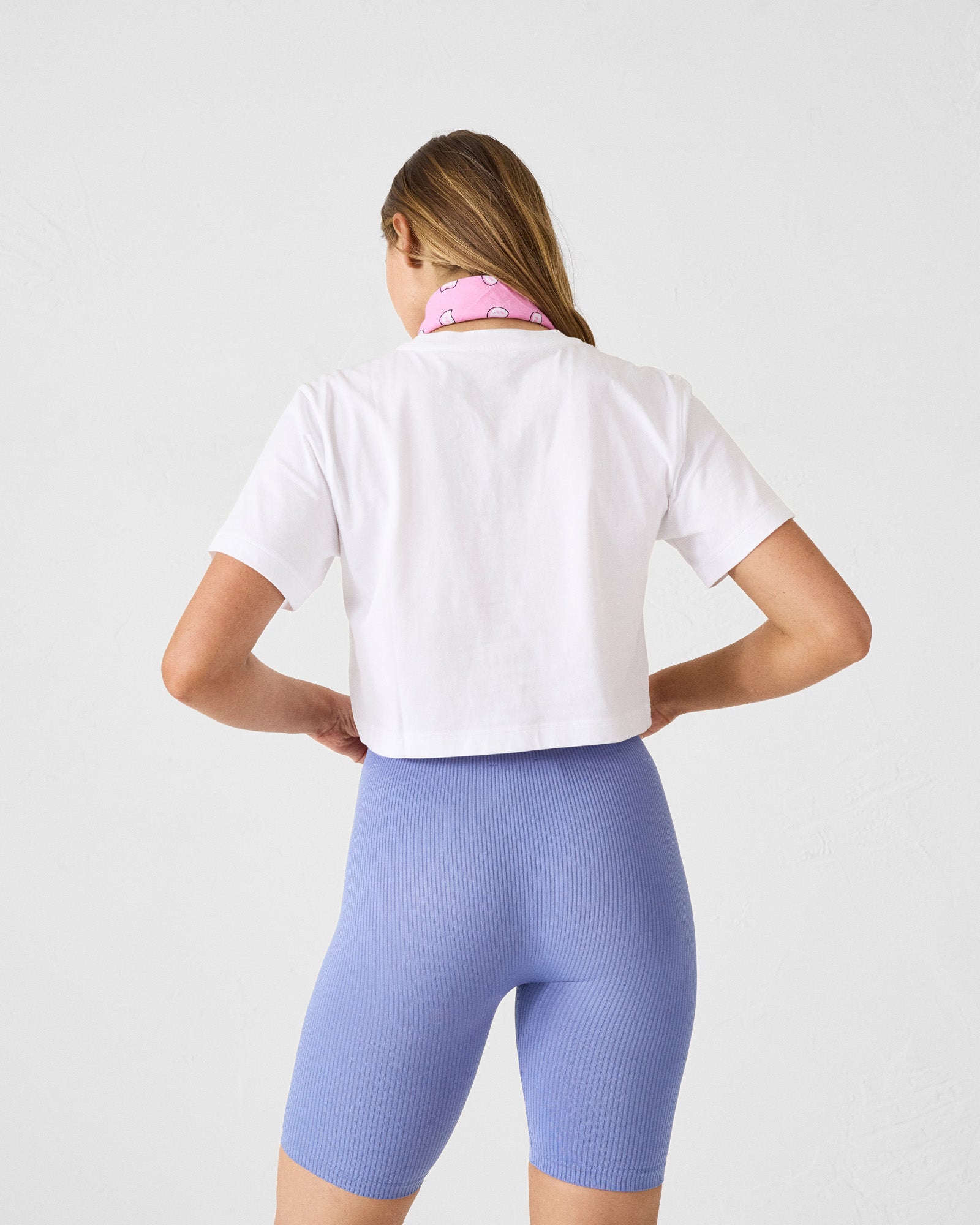 T-shirt col rond en coton Blanc Mazu