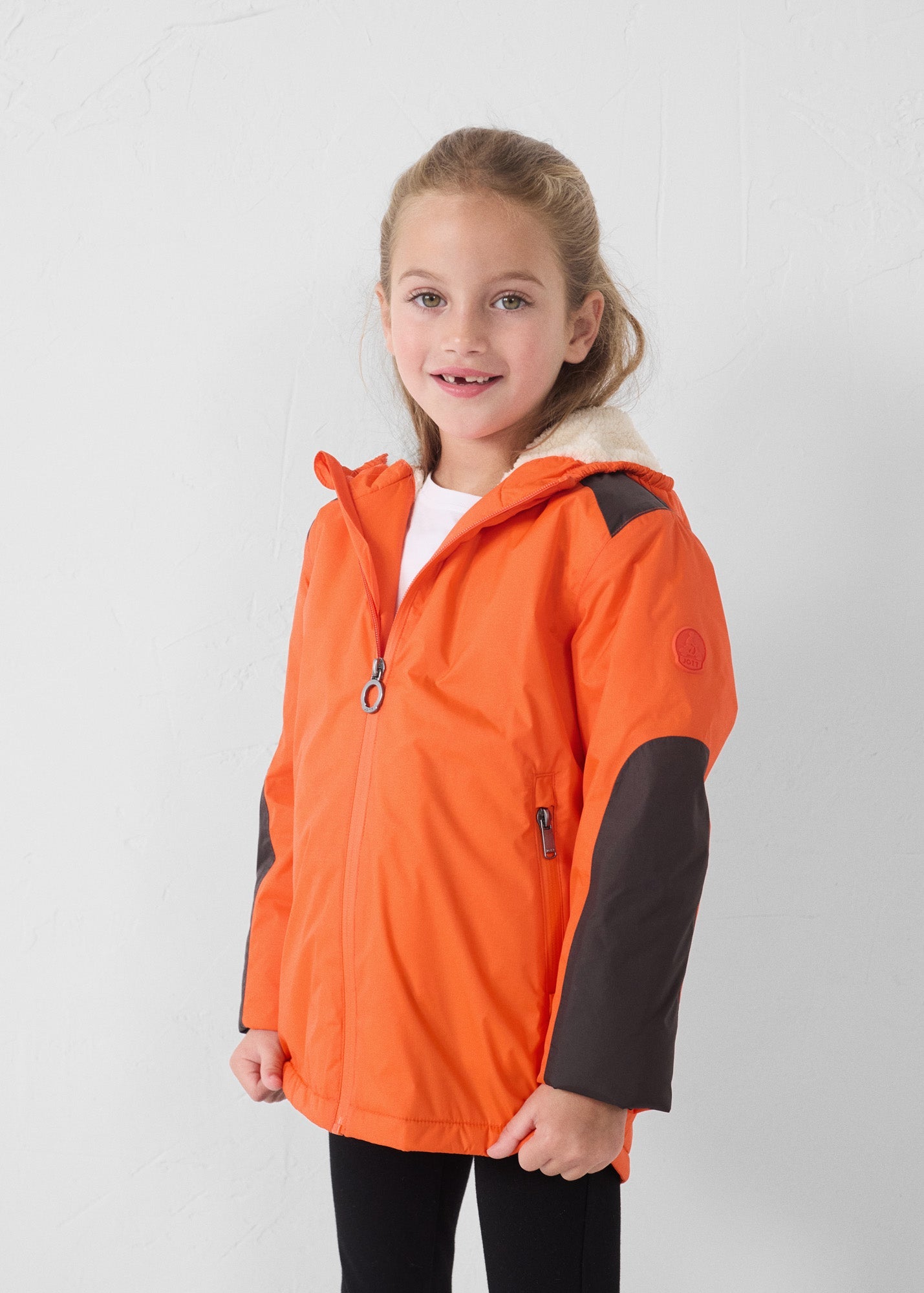 Imperméable enfant à capuche sherpa Rouge feu Lag sherpa