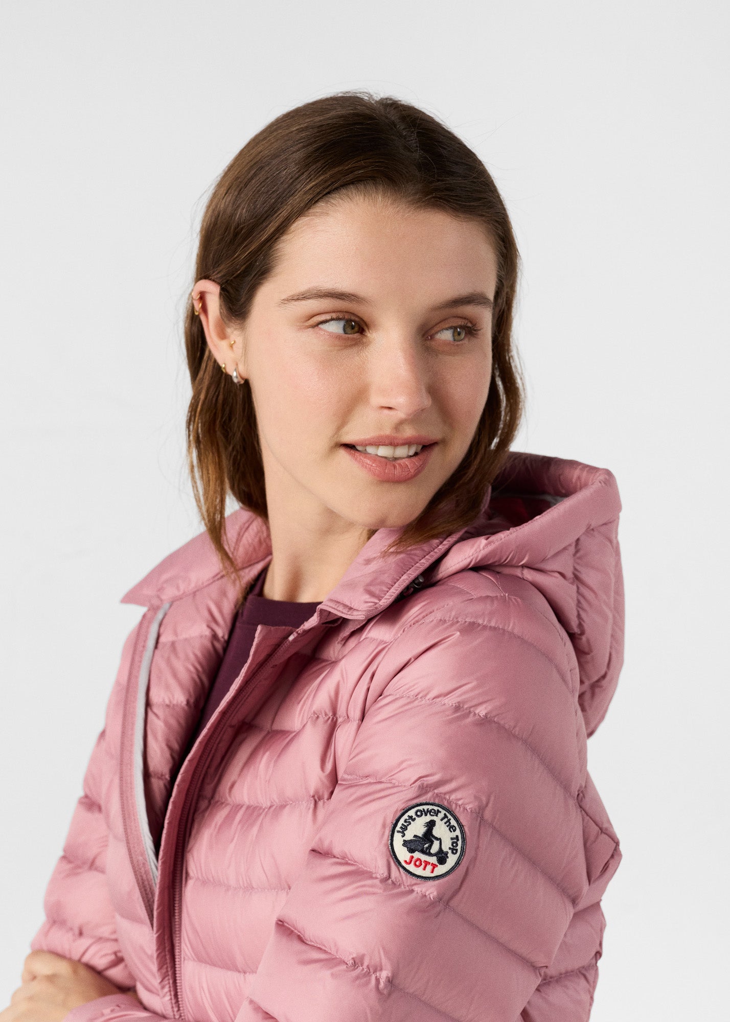 Doudoune longue à capuche Rose antique Vero 2.0