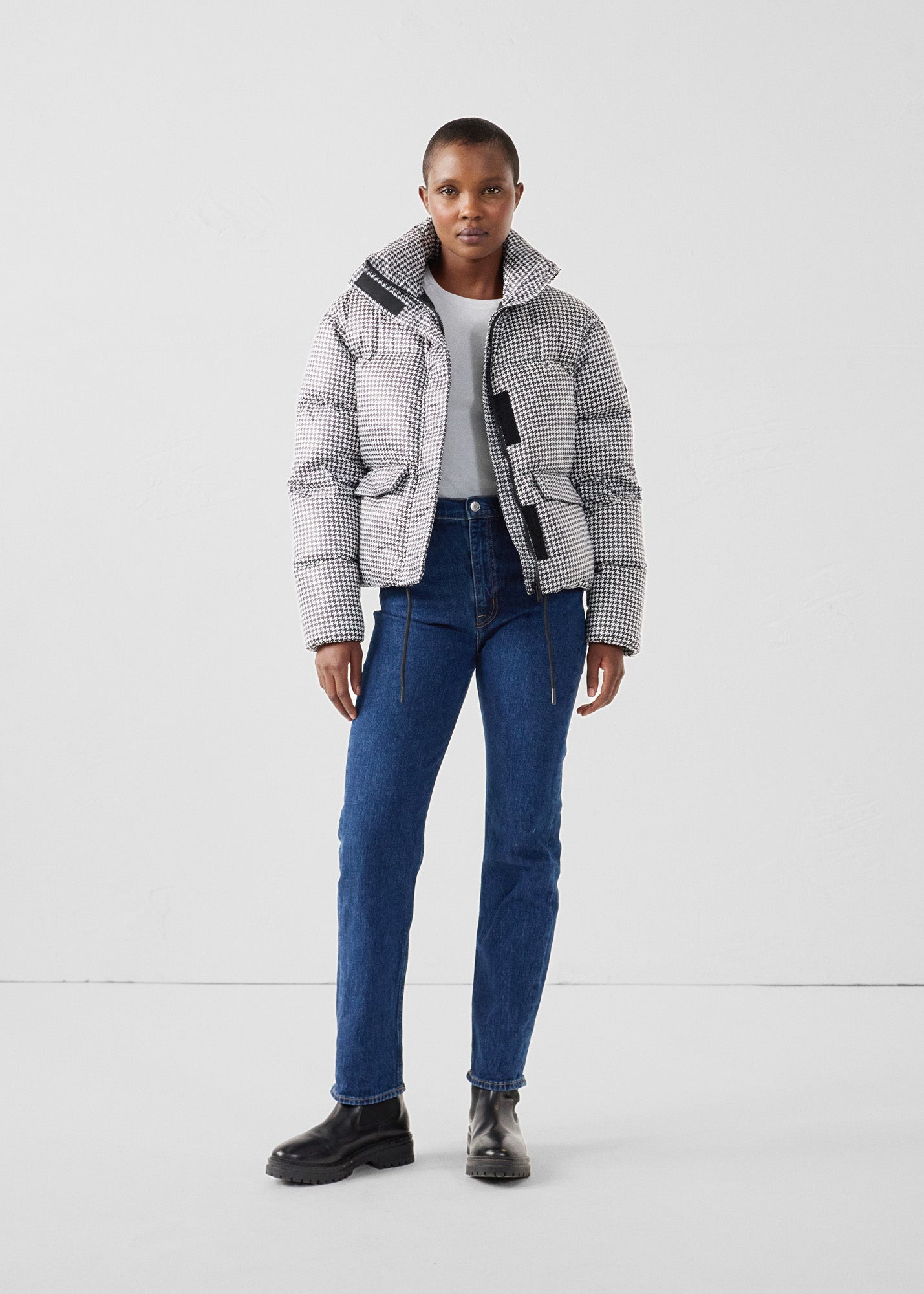 Doudoune Grand Froid esprit puffer Noir/Banc Alicia Multico