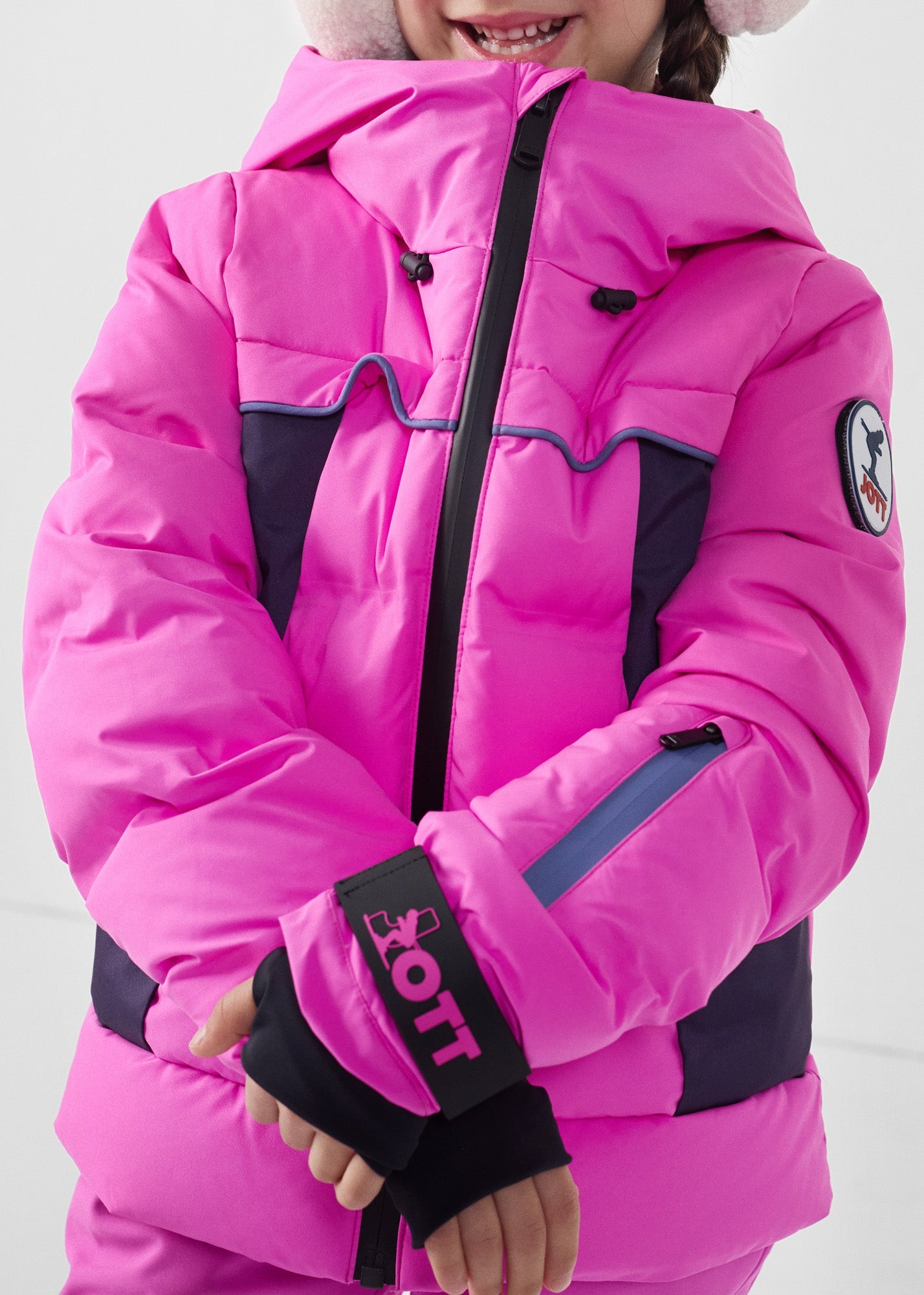 Veste de ski enfant Grand froid Rose électrique Cembros