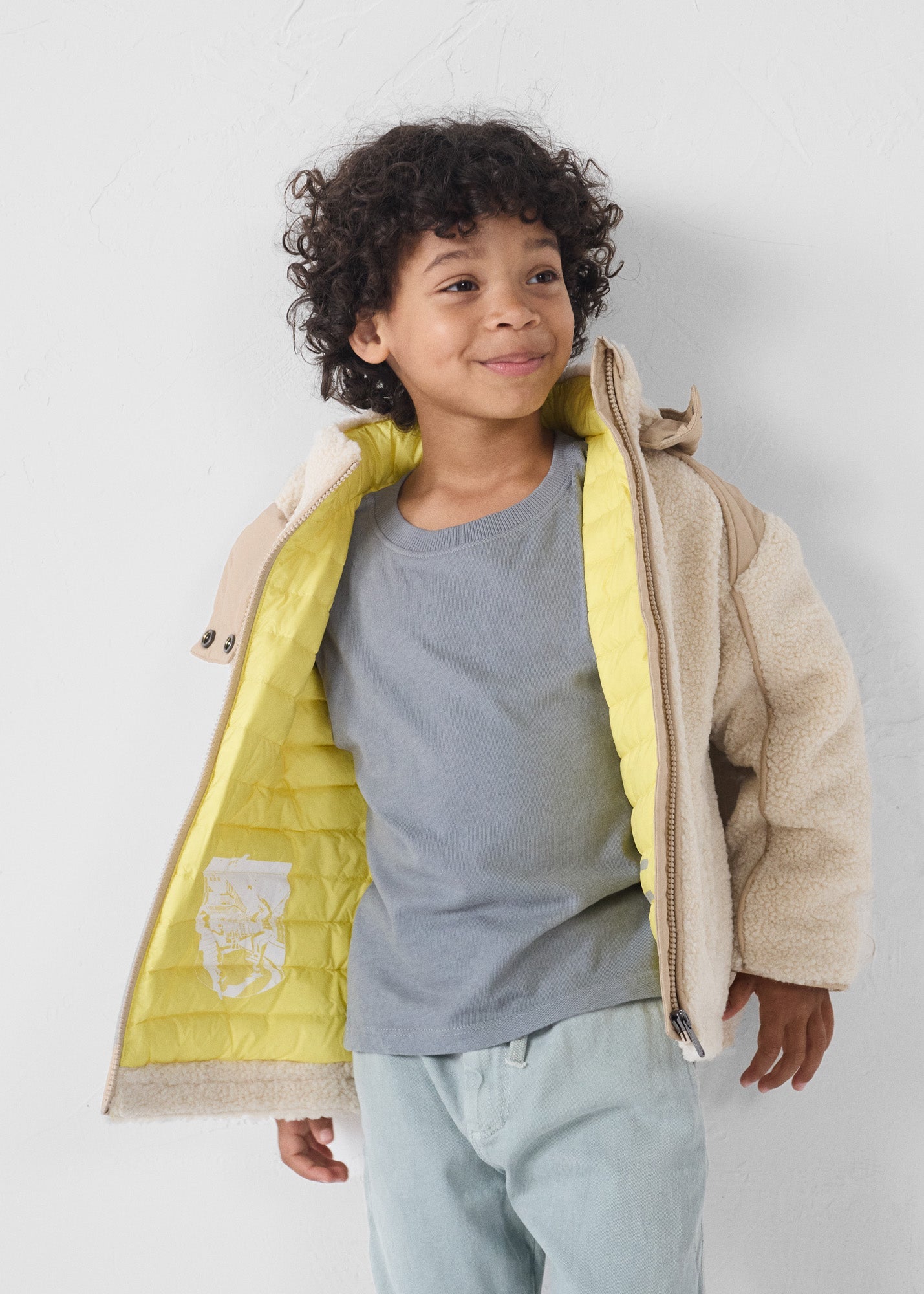 Doudoune enfant sherpa Naturel Gwen