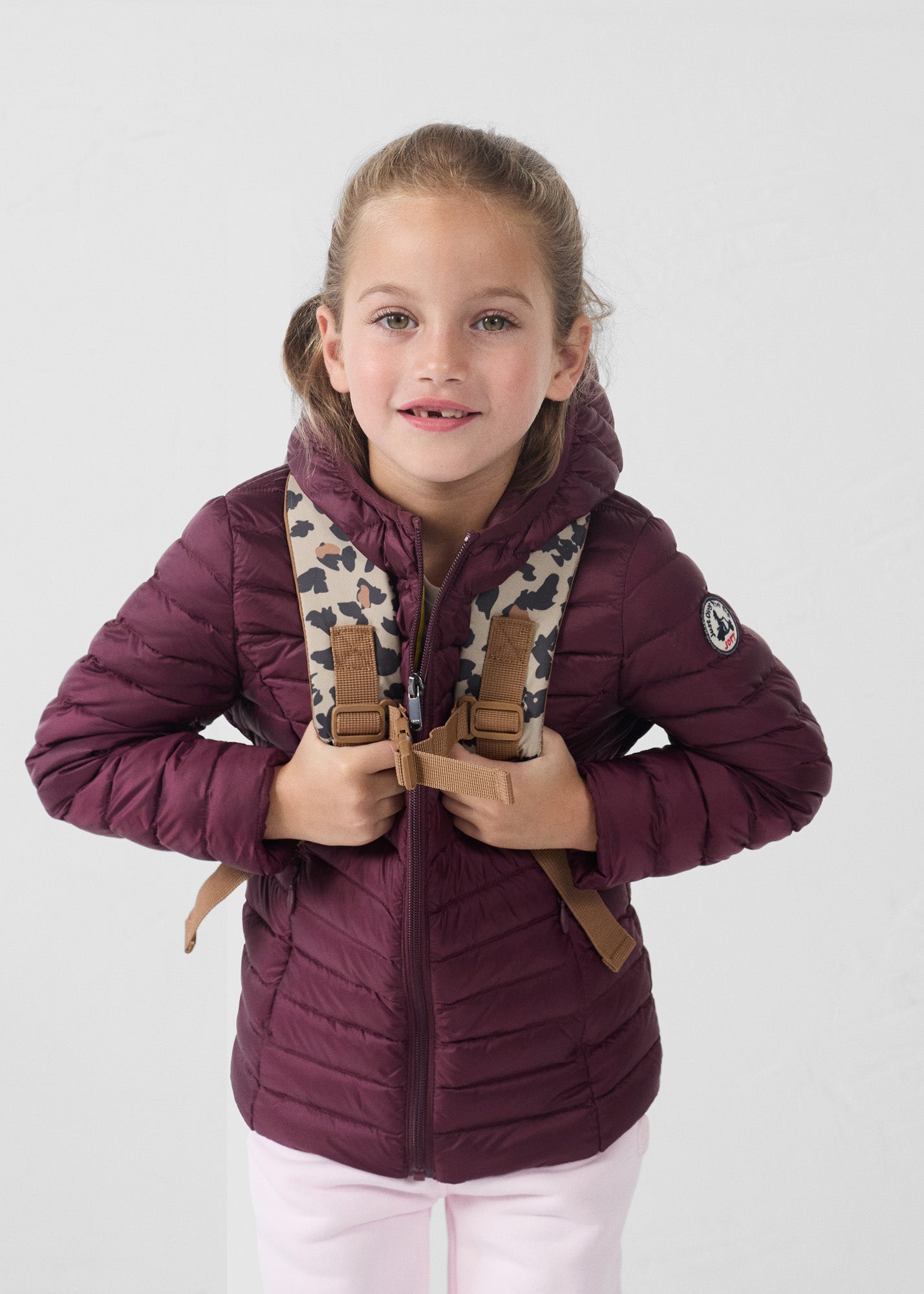 Sac à dos + trousse Leopard beige Pupil print