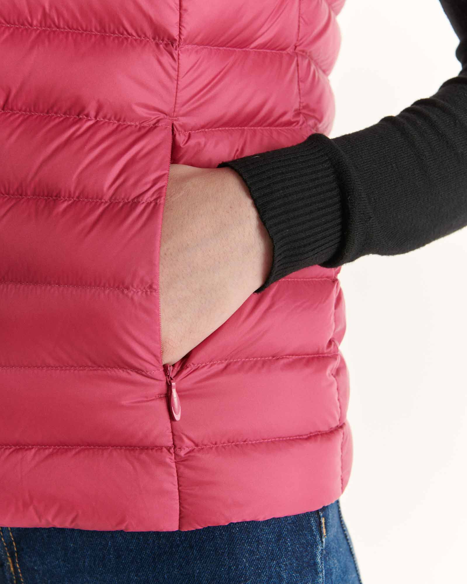 Doudoune légère à capuche sans manches Rose cerise Mali