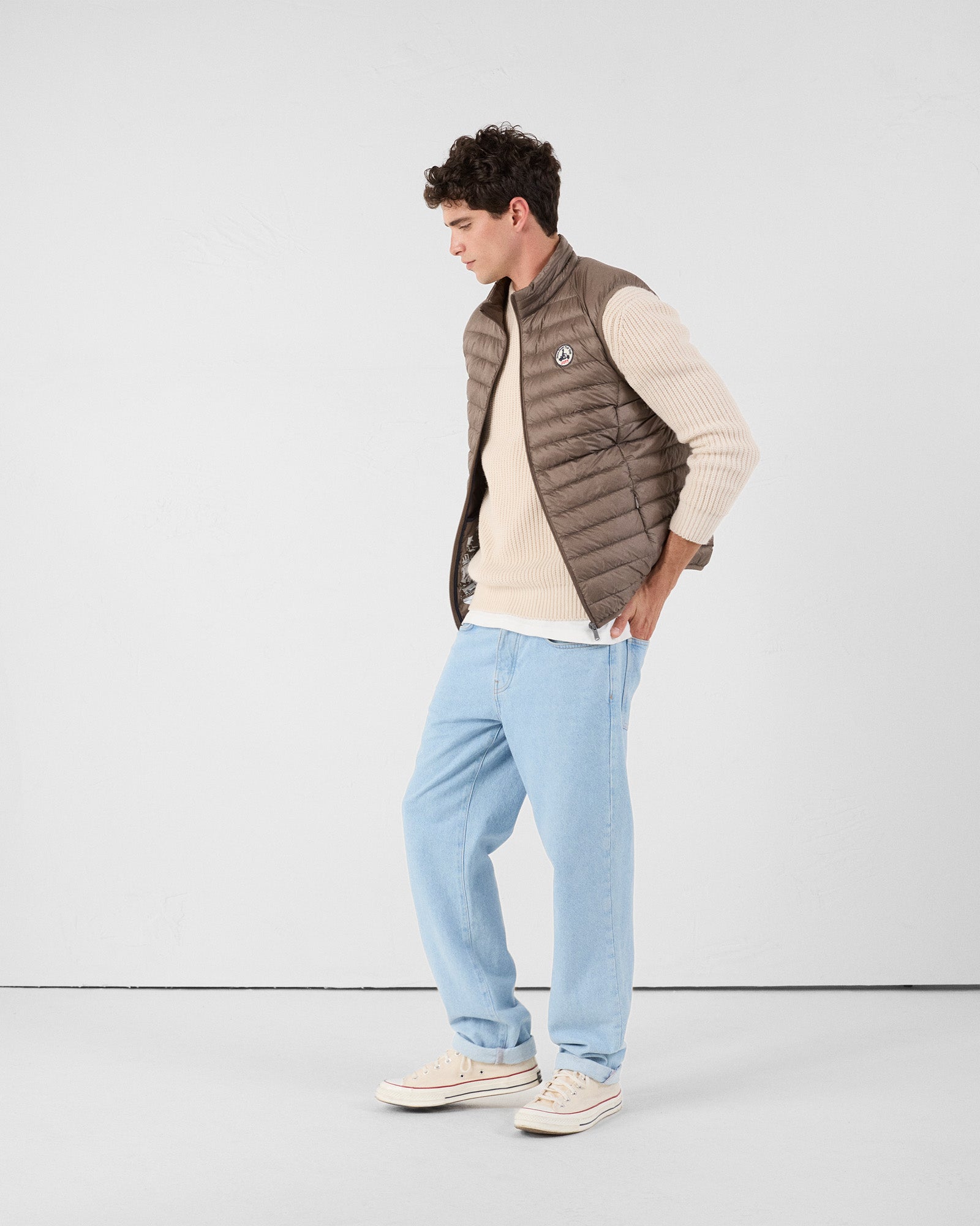 Doudoune sans manches Taupe Tom