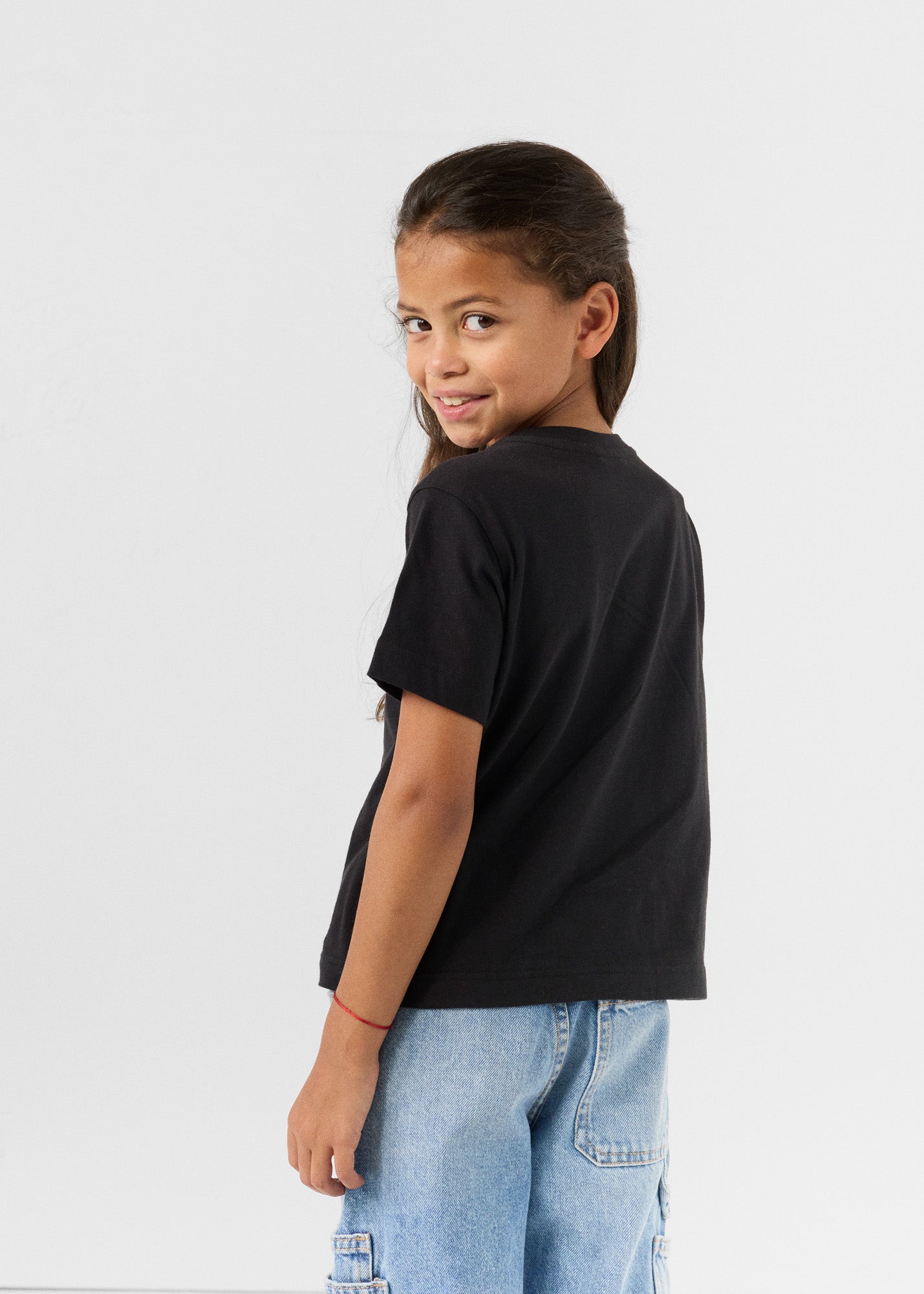 T-shirt enfant à col rond Noir Pio