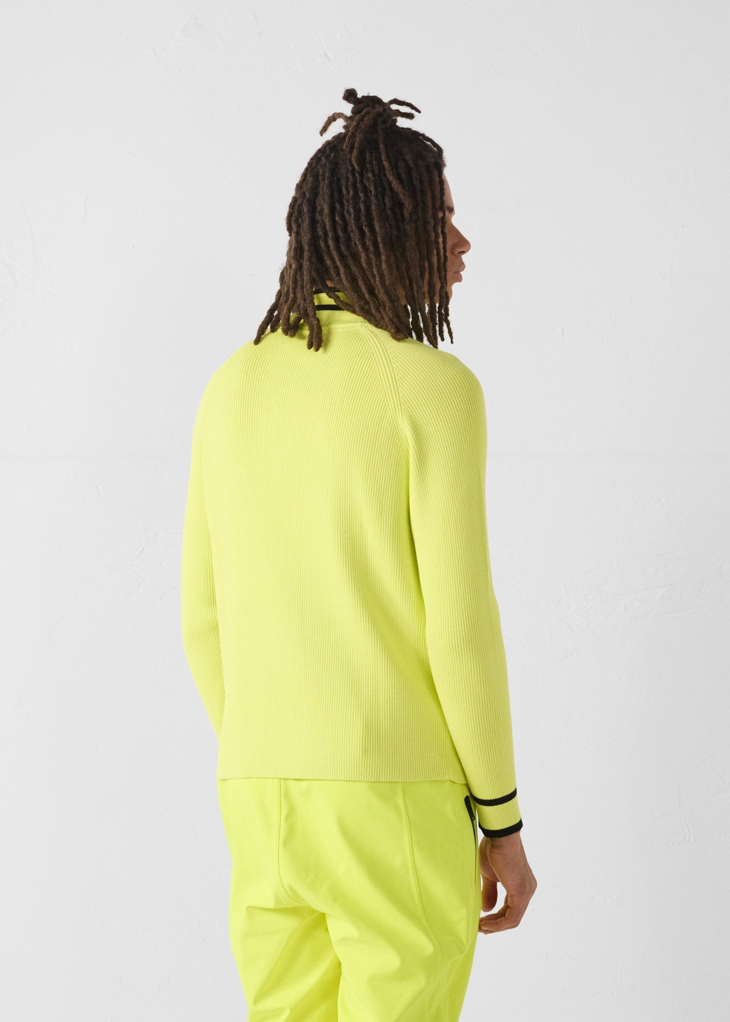 Pull côtelé col haut Jaune elexir Banet