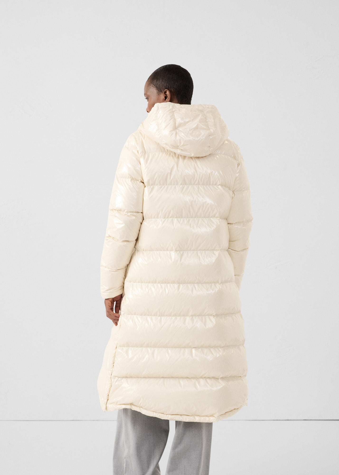 Doudoune longue laquée à capuche Grand Froid Naturel Karachi