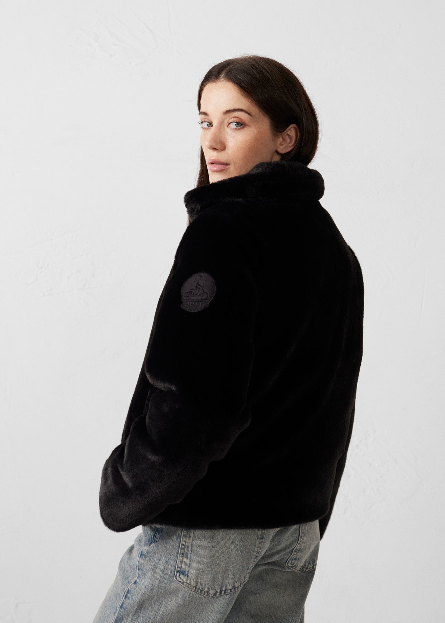 Doudoune fausse fourrure Noir Olga