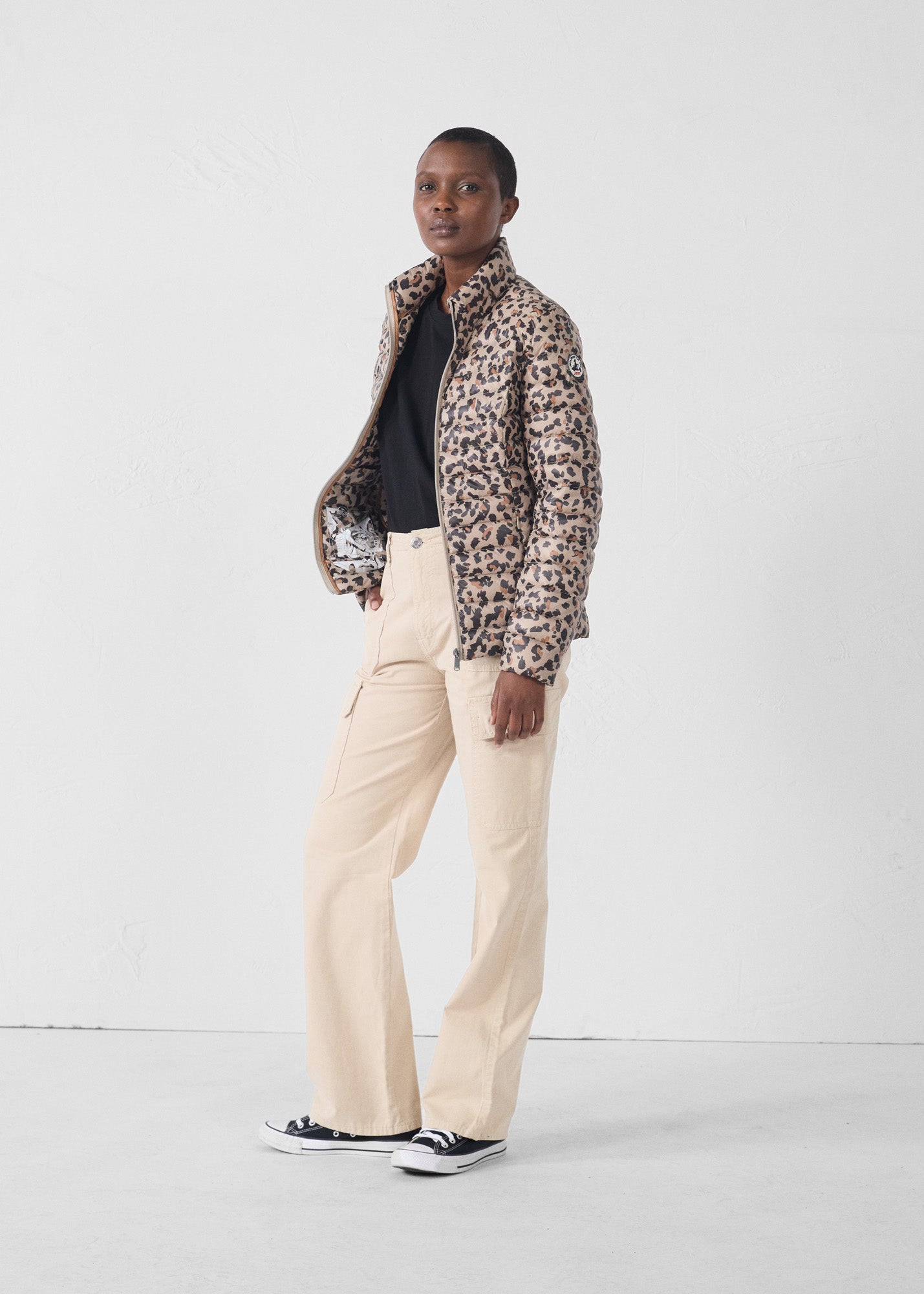 Doudoune légère Leopard beige Cha print