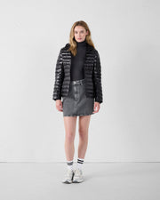 Doudoune légère à capuche Noir Cloe shiny