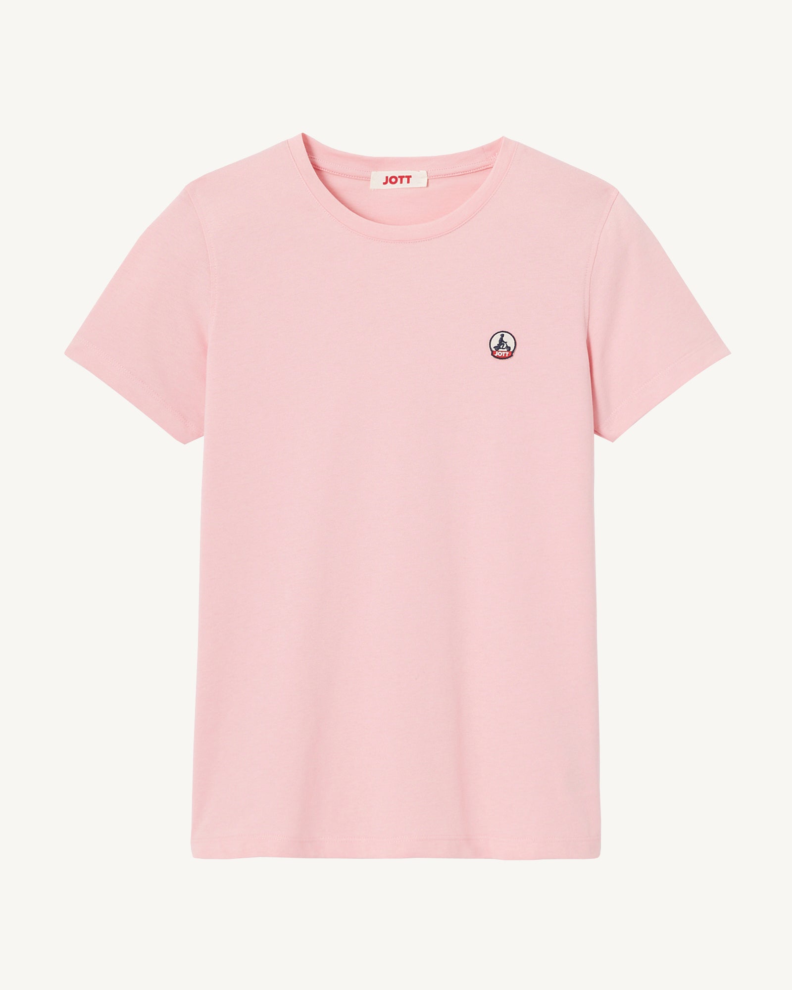 T-shirt à col rond en coton biologique Rose pêche Rosas
