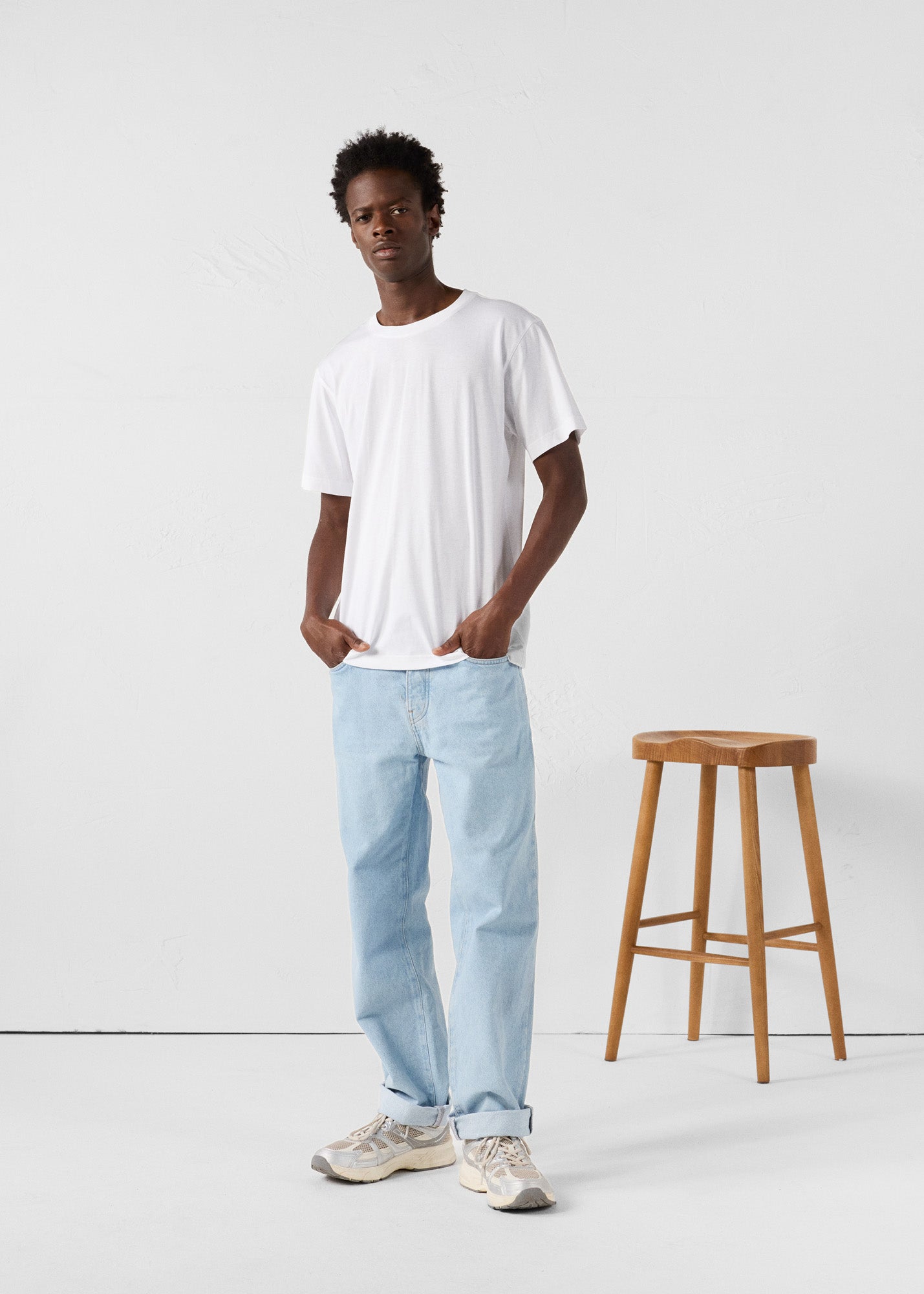 T-Shirt à col rond Blanc Petro