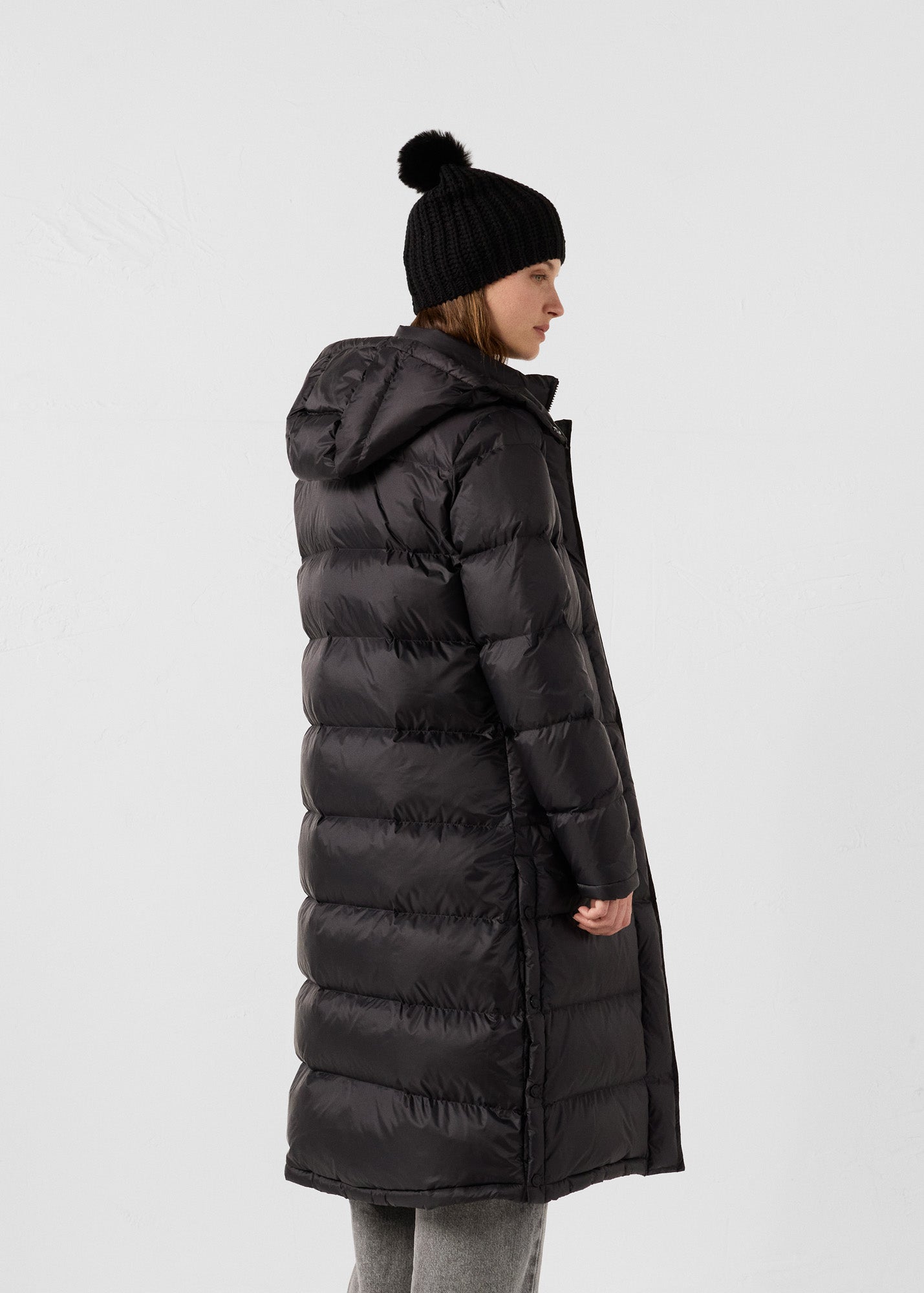 Doudoune longue à capuche Grand Froid Noir Karachi