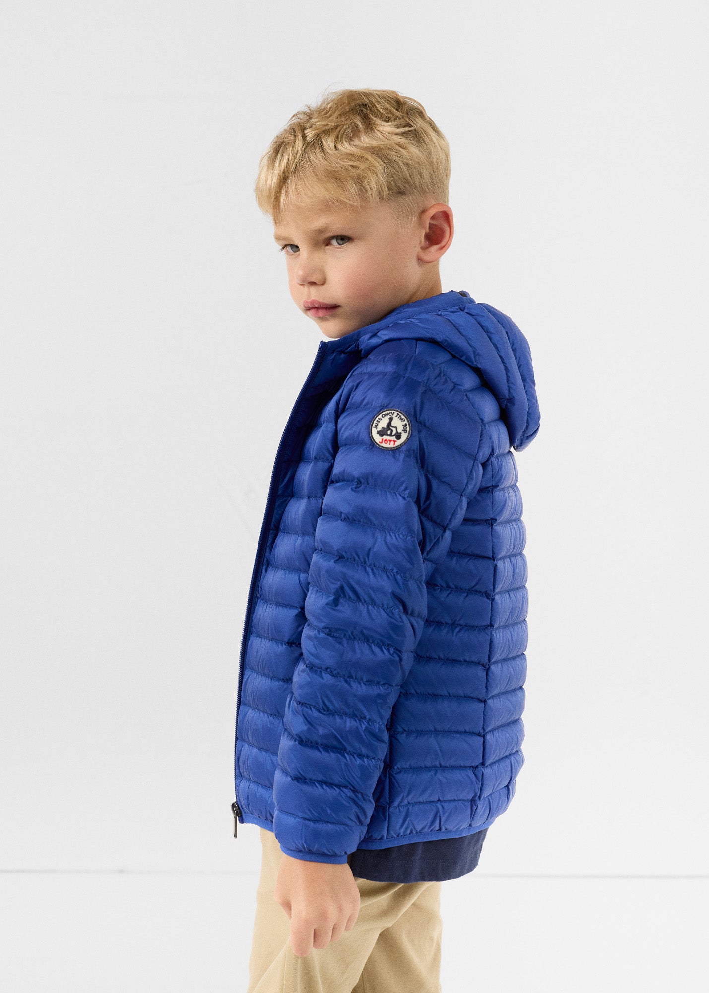 Doudoune légère à capuche enfant Bleu cobalt Hugo