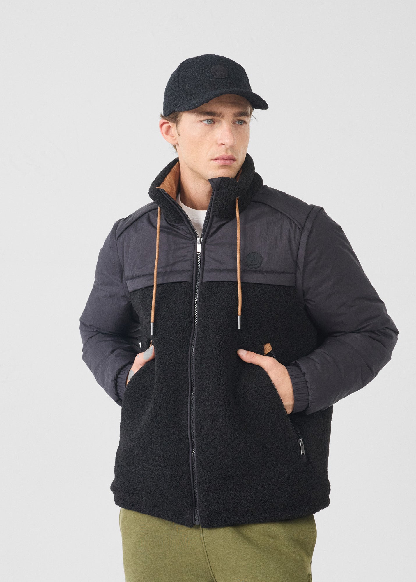 Doudoune sherpa Noir Oleg