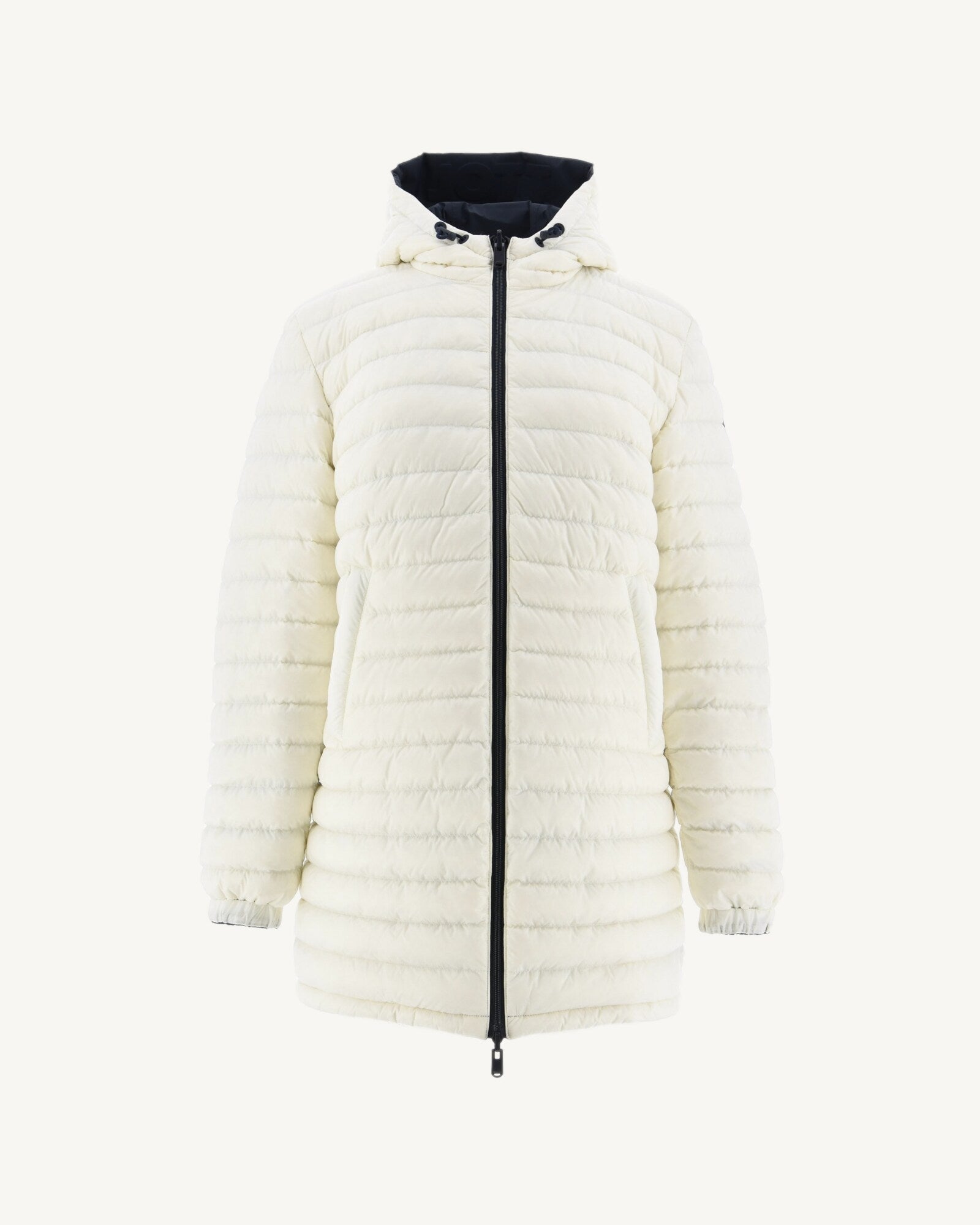 Doudoune longue réversible Marine/Blanc Roma