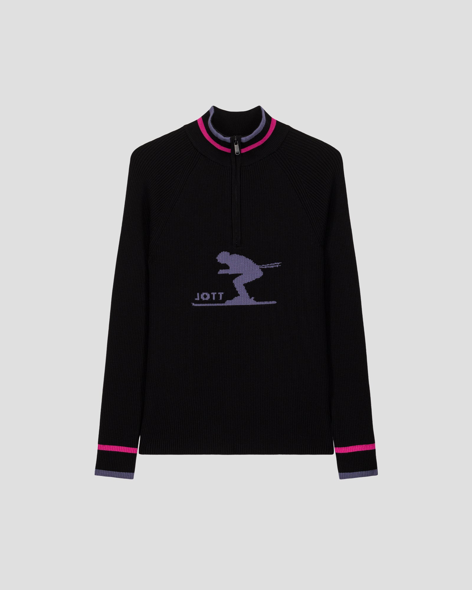 Pull côtelé col haut Noir Mayt