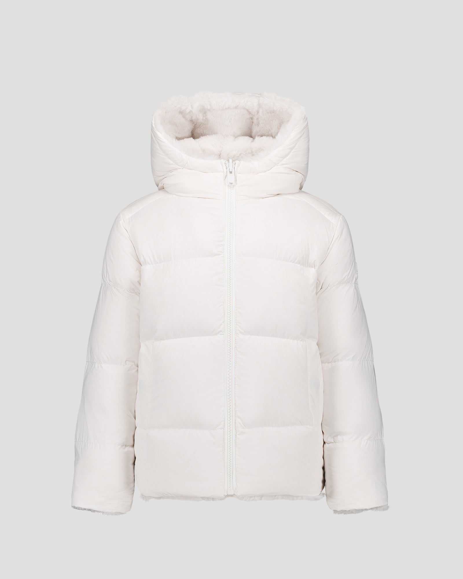 Doudoune enfant en fausse fourrure à capuche Blanc Agathe