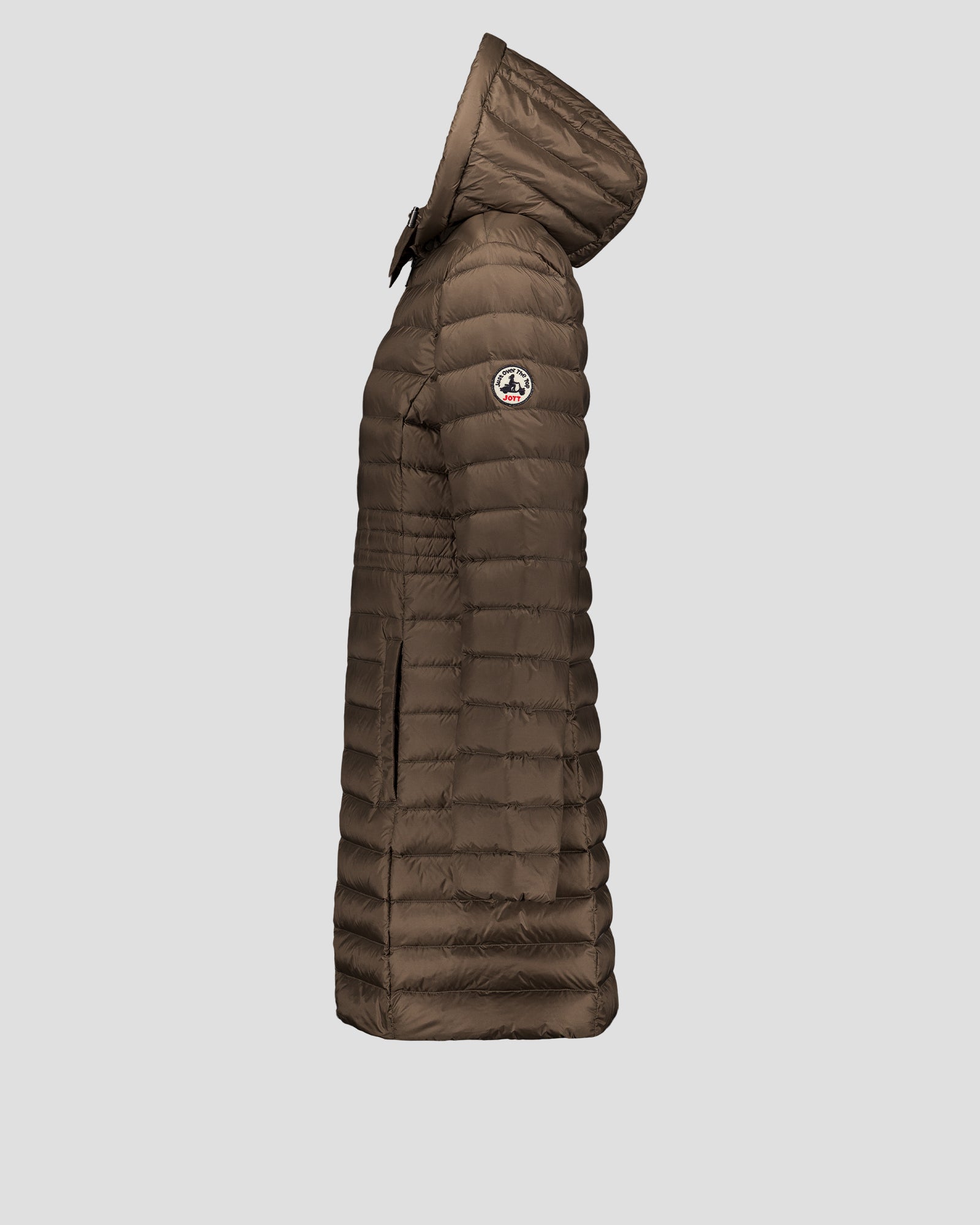 Doudoune longue à capuche Taupe Vero 2.0