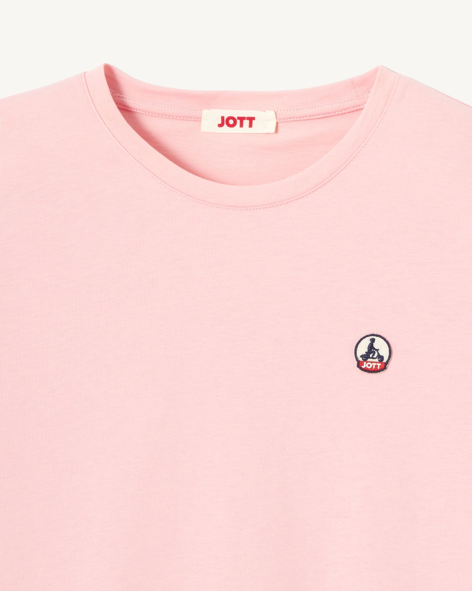 T-shirt à col rond en coton biologique Rose pêche Rosas