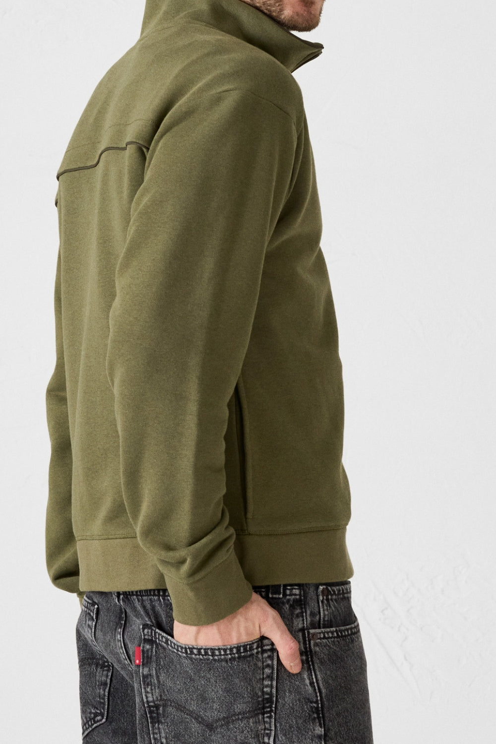 Veste col haut bimatière Army Roger