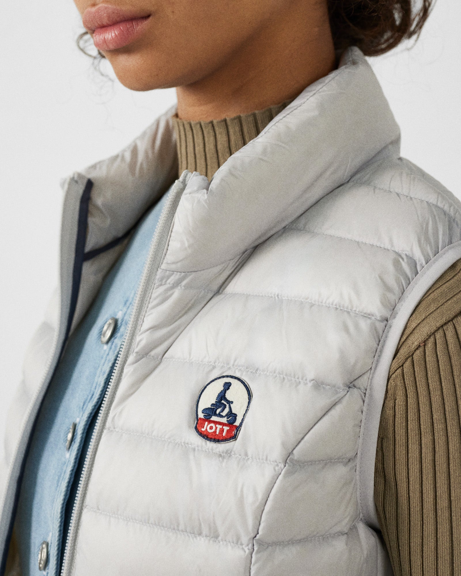 Doudoune légère sans manches Gris glace Seda