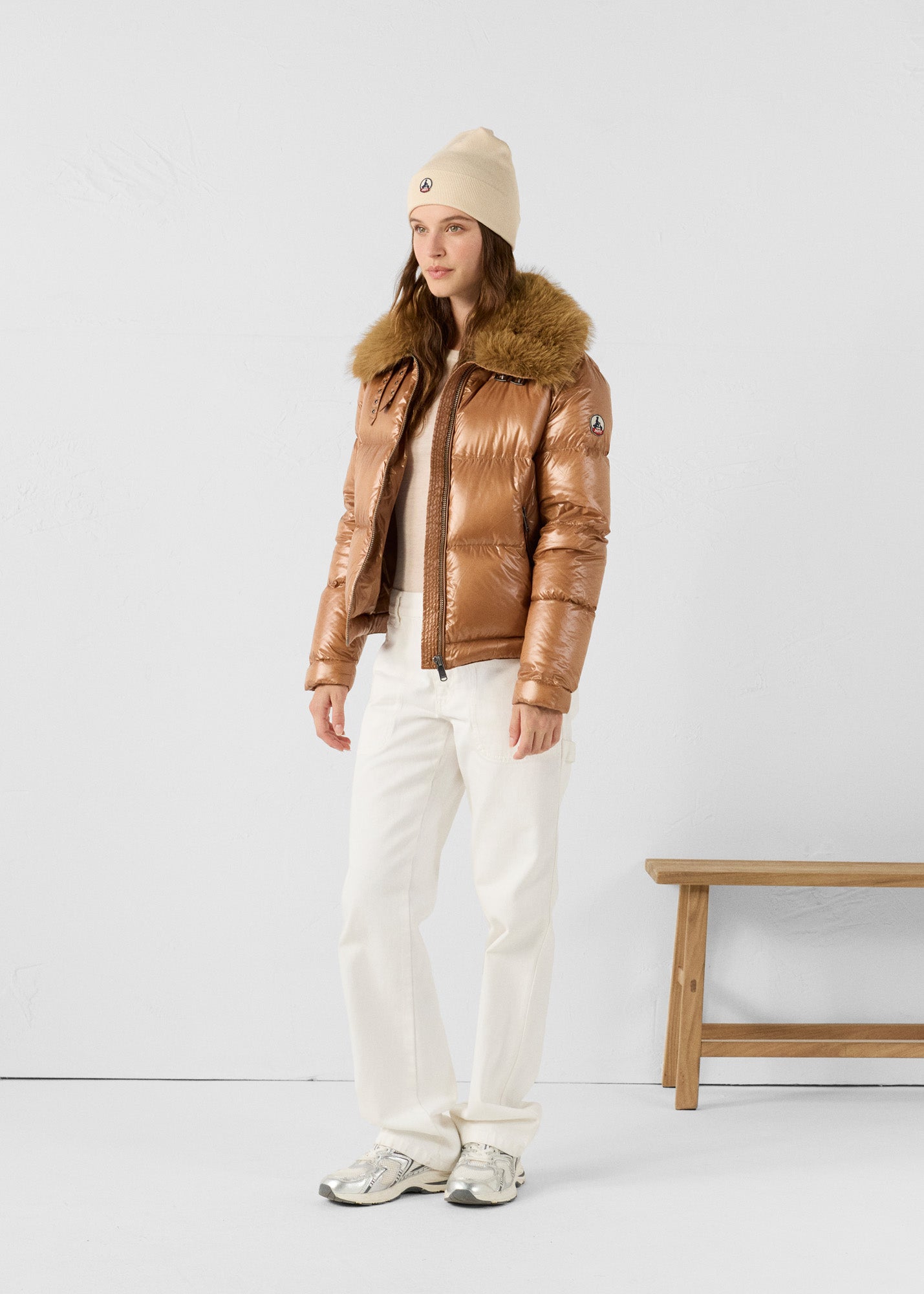 Doudoune Grand Froid fausse fourrure Sucre roux Nevada shiny